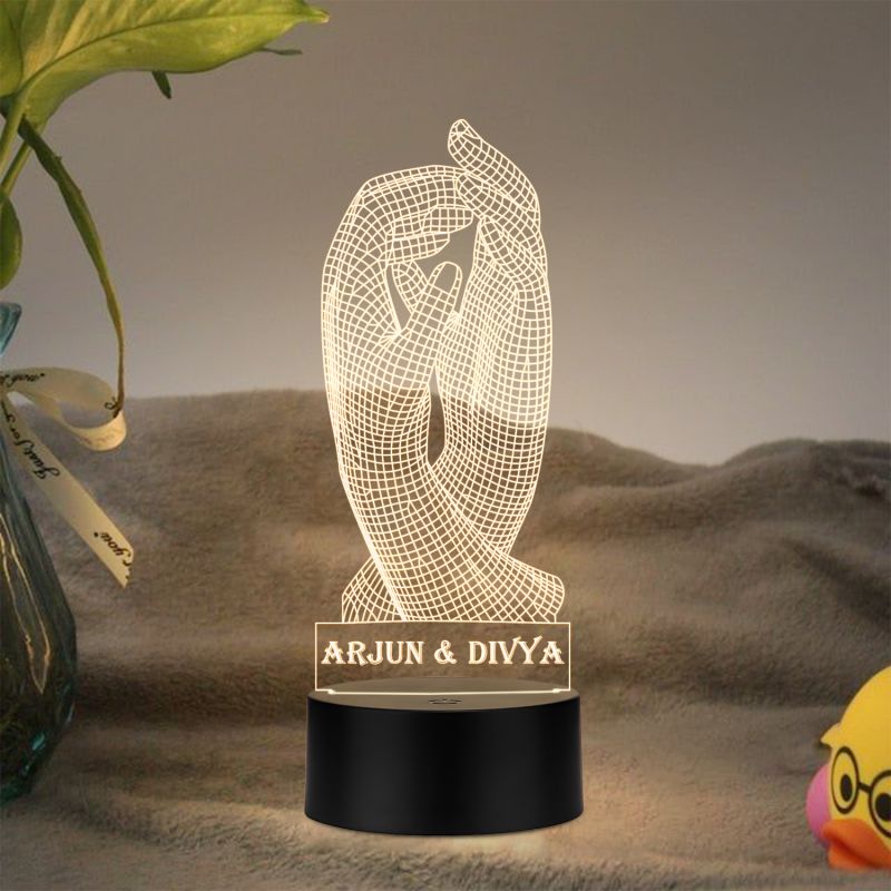 3D Design Couples Hand Night Lamp